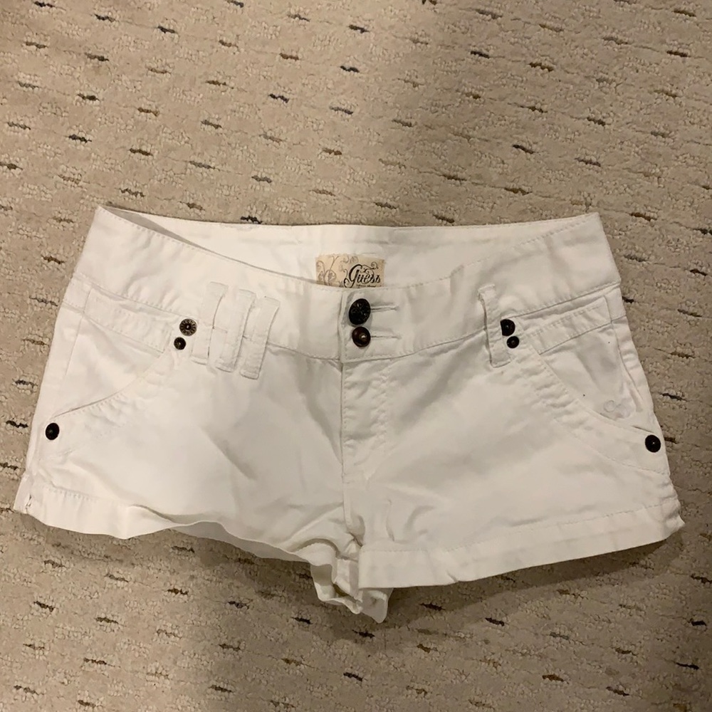 Guess white denim shorts